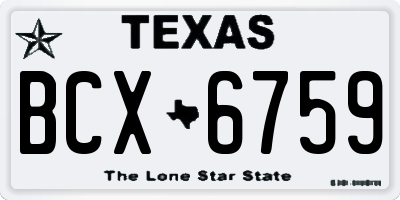 TX license plate BCX6759