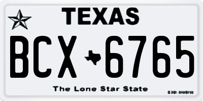 TX license plate BCX6765