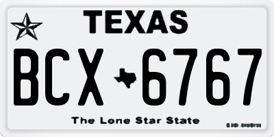 TX license plate BCX6767