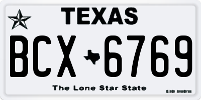 TX license plate BCX6769