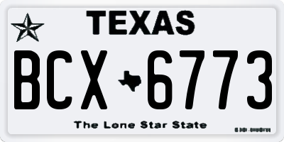TX license plate BCX6773