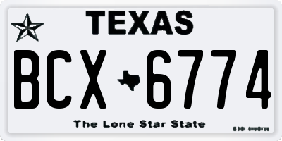TX license plate BCX6774