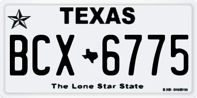 TX license plate BCX6775