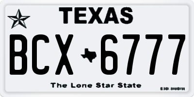 TX license plate BCX6777