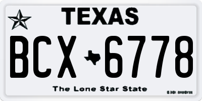 TX license plate BCX6778