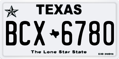 TX license plate BCX6780