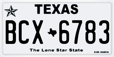 TX license plate BCX6783