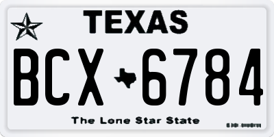 TX license plate BCX6784
