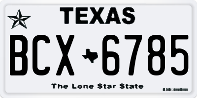 TX license plate BCX6785