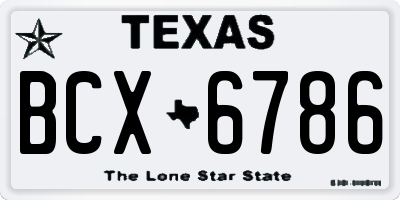 TX license plate BCX6786
