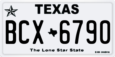 TX license plate BCX6790