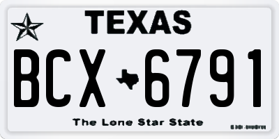 TX license plate BCX6791