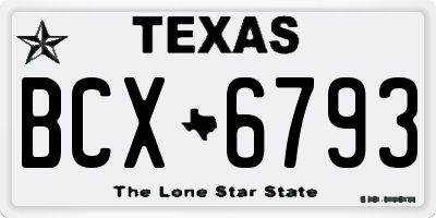 TX license plate BCX6793