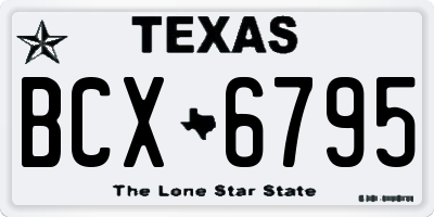 TX license plate BCX6795