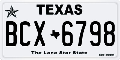 TX license plate BCX6798