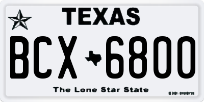 TX license plate BCX6800