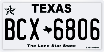 TX license plate BCX6806