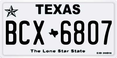 TX license plate BCX6807