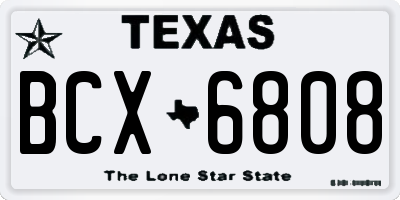 TX license plate BCX6808