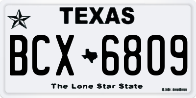 TX license plate BCX6809