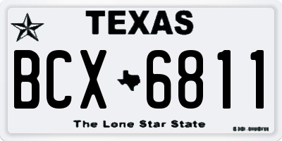 TX license plate BCX6811
