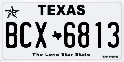 TX license plate BCX6813