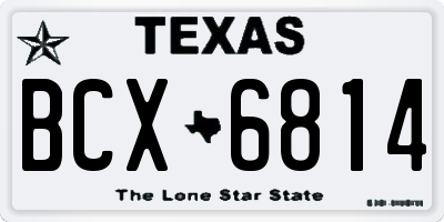 TX license plate BCX6814