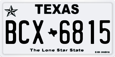TX license plate BCX6815
