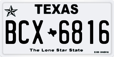 TX license plate BCX6816
