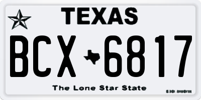 TX license plate BCX6817