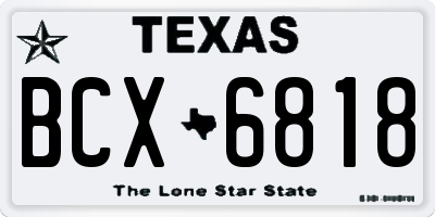 TX license plate BCX6818