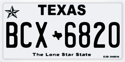 TX license plate BCX6820