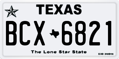 TX license plate BCX6821
