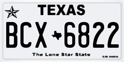 TX license plate BCX6822