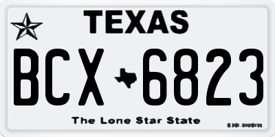 TX license plate BCX6823