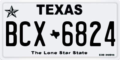 TX license plate BCX6824