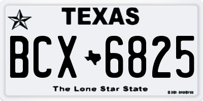 TX license plate BCX6825