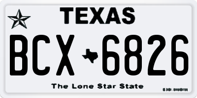 TX license plate BCX6826