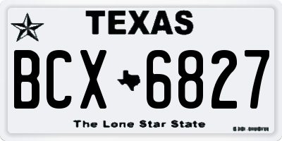 TX license plate BCX6827