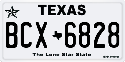 TX license plate BCX6828