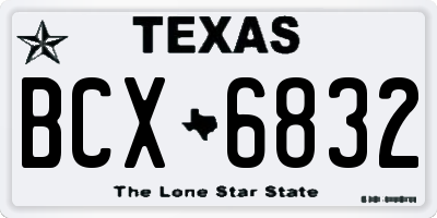 TX license plate BCX6832