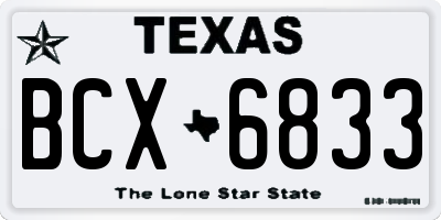 TX license plate BCX6833