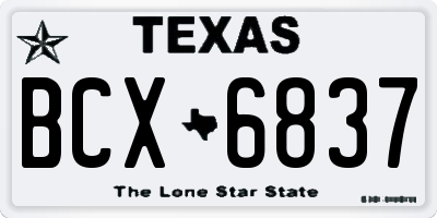 TX license plate BCX6837