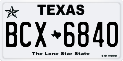 TX license plate BCX6840