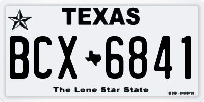 TX license plate BCX6841