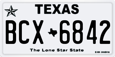 TX license plate BCX6842