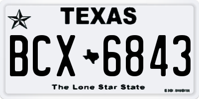 TX license plate BCX6843