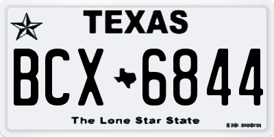 TX license plate BCX6844