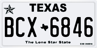 TX license plate BCX6846