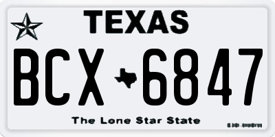 TX license plate BCX6847